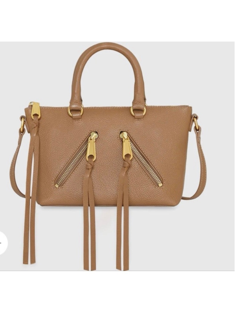EUC Rebecca Minkoff Micro Moto Crossbody Camel leather